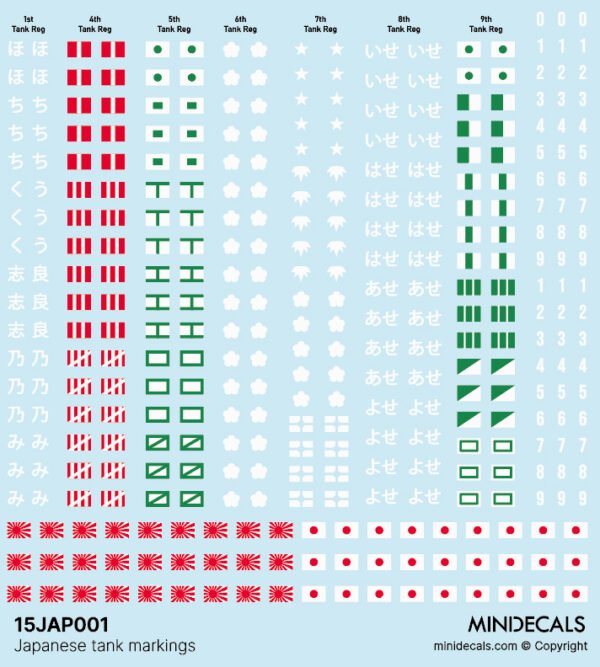 Decals Japanese Markings WW2 15mm