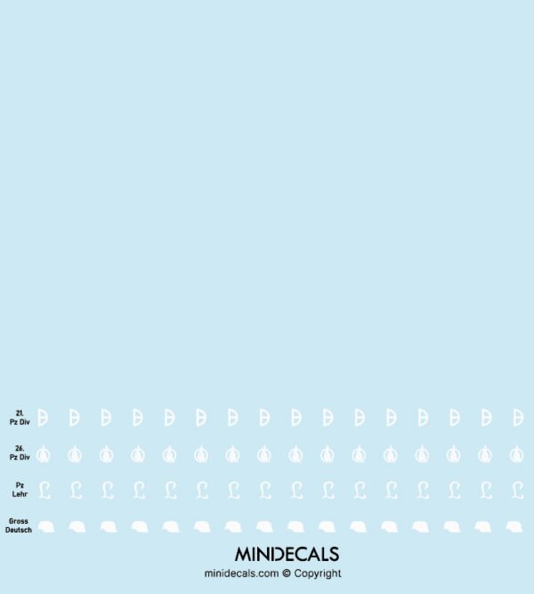 German Panzer Division Markings WW2 15mm